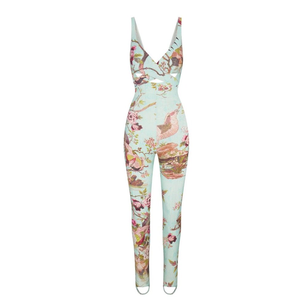 NWT SKIMS X Roberto Cavalli Floral Print WRAP CATSUIT
